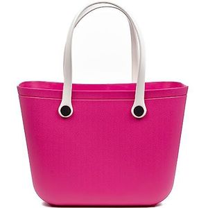 FIRENZE ARTEGIANI Libelulla Shopper strandtas van EVA-rubber, met bijpassende verwisselbare handgrepen, 47 x 24 x 33 cm, kleur: roze, Roze, Utility