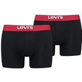Levi's Solid Basic Boxershort voor heren, zwart/rood, S