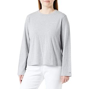 Tommy Hilfiger L/S gebreide tops voor dames, Lichtgrijs Htr, XXS