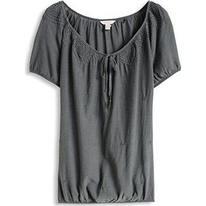 ESPRIT dames Regular Fit blouse van lichtgewicht katoen-crèpe in Carmen Style 064EE1F014