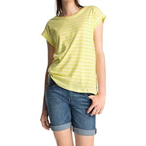 ESPRIT Dames T-shirt met rechte snit, gestreept, meerkleurig (Lemon 743), XXL