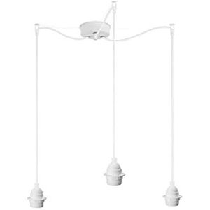 Sotto Luce Bi Kage minimalistische hanglamp - wit - thermoplast - 1,5 m stofkabel - witte stalen plafondroos - 3 x E27 lamphouders
