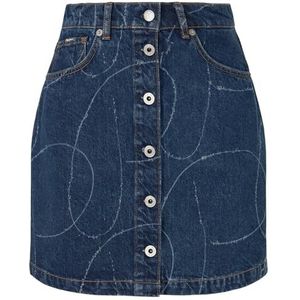 Pepe Jeans Dames Winnie Logo Rok, Blauw (Denim), M