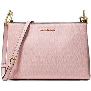 Michael Kors Trisha Leren Medium Triple Compartiment Crossbody, Donker Poeder Blush, Medium