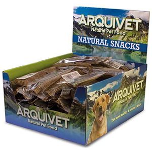 ARQUIVET Nervio de Toro 12 cm, complete box, 75 stuks, intrekbaar, natuurlijke snacks voor honden, spaarpot, lekkernijen, beloningen, onderscheidingen en snoep voor honden