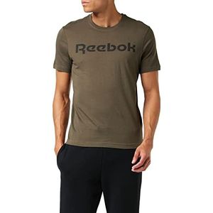 Reebok Heren Gs Linear Read Tee T-Shirt, Leger Groen, XXL