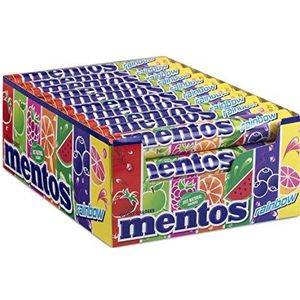 Mentos Rainbow chery dragees – grootverpakking met 40 rollen (38g/14 stuks per rol), gemengde fruitsmaken, zoete traktatie