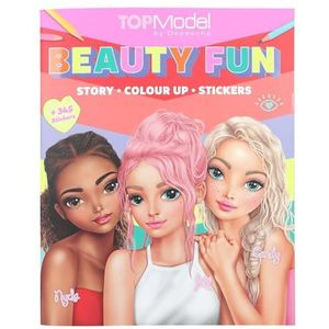 Depesche 13137 TOPModel Beauty Fun - Kleurboek met 36 pagina's voor het ontwerpen van modelmotieven, incl. 3 dubbelpagina stickers