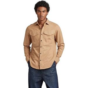 G-STAR RAW Heren Cargo Regular ls Shirt, Brown (Chipmunk D22971-D187-3886), S, bruin (Chipmunk D22971-d187-3886), S
