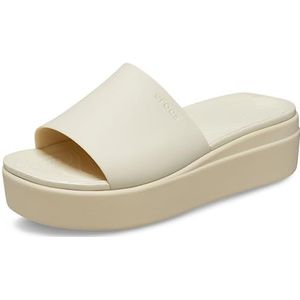 Crocs Brooklyn Slide Sandaal voor dames, Beenderen, 41/42 EU