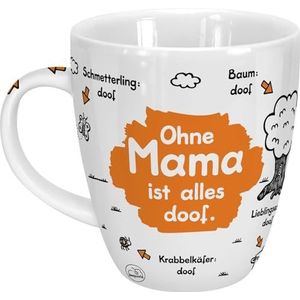 Sheepworld mok met Duitse spreuk ""Ohne Mama ist alles doof"" | porselein, 45 cl | voor koffie en thee, met spreuk, verjaardagscadeau | 42620