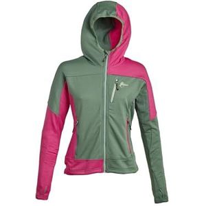 ANDE W31052-F410 Damesshirt met lange mouwen, dennengroen/fuchsia