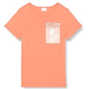 s.Oliver T-shirt voor meisjes, korte mouwen, Oranje 2034, 92/98 cm