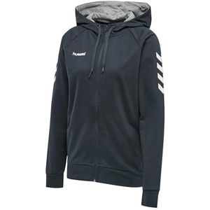 Hummel - HMLGO - Hoodie - Zwart - Katoen/Polyester, Rits, Trekkoord, Sportieve Chevrons