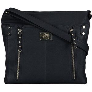 s.Oliver (Bags Sporty Stud Shoulder 39.309.94.8854, dames schoudertassen 36x30x6 cm (B x H x D), Zwart Zwart Zwart Zwart 9999