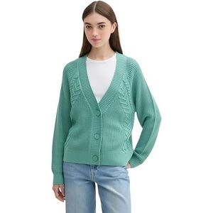 TOM TAILOR Denim Cardigan gebreide jas voor dames, 34206 - Dark Pacific Teal, XXL