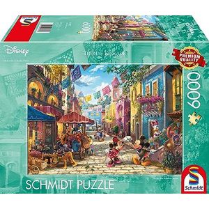 Schmidt Spiele 57397 Thomas Kinkade, Disney, Mickey en Minnie in Mexico, puzzel met 6000 stukjes