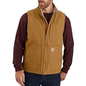 Carhartt Herenvest met sherpa-voering en opstaande kraag, Bruin (Carhartt Brown), 5XL Grande Alto