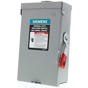 Siemens GNF322RA 3P 60A 240V algemene veiligheidsschakelaar buiten, niet-smeltbaar, ANSI 61 grijs