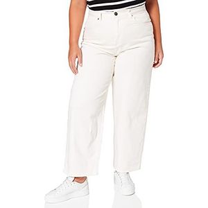 Urban Classics Damesjeans hoge taille 5-pocket broek met wijde pijpen, enkellang, met riemlussen, maat 26 tot 34, witzand.