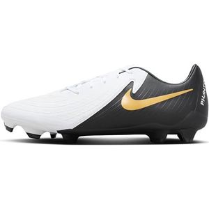 Nike Phantom Gx Ii Academy Fg/Mg voetbalschoenen voor heren, Wit Zwart Mtlc Gold Coin, 36 EU