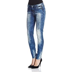 Cross Jeans Slim damesjeans, blauw (moonwash destroyed), 25W x 32L