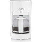 SEVERIN filterkoffiezetapparaat met glazen kan, koffiezetapparaat met permanent filter, voor maximaal 10 kopjes (1,25 L), met warmhoudplaat en automatische uitschakeling, 900 W, wit, KA 4323