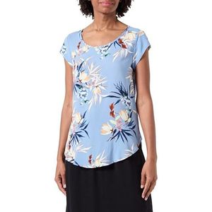 ONLY Onlnova Life S/S Top Aop Ptm Top dames,Vervagen denim/Aop: 497 Summer Devon,34