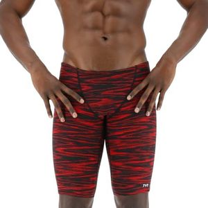 TYR Mannen Durafast Elite Athletic Jammer Badpak Zwembroek, Rode koolzuurhoudende, 4