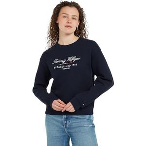 Tommy Hilfiger Dames MDRN REG SCRIPT C-NK SWTSHRT WW0WW43574, Pullover Sweatshirt, Blauw, XL, Blauw (Woestijnhemel), XL