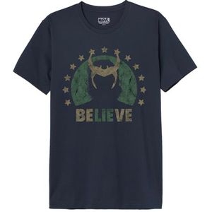 Marvel ""Believe in Loki"" MELOKIMTS031 T-shirt voor heren, marineblauw, maat XXL, Marine., XXL
