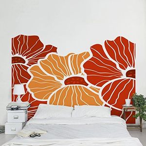 Apalis Vliesbehang bloemenbehang zomerklaprozen fotobehang vierkant | vliesbehang wandbehang foto 3D fotobehang voor slaapkamer woonkamer keuken | Maat: 336x336 cm, rood, 98016