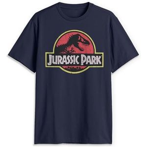 Jurassic Park Men's Classic Movie Logo T-Shirt, Navy, XX-Large