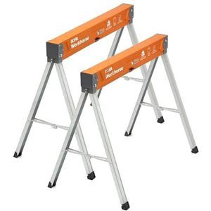 Bora Werkpaardzaagpaarden, set van 2 opvouwbare zware zaagbok met verstelbare poten, zwaar zaagpaard voor aannemers, draagbare werkbank met ingebouwde flesopener PM-3330T