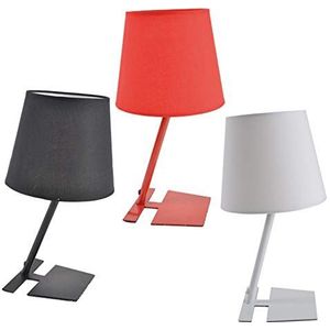 Homea 6LPE118 lamp, metaal, 40 W, zwart-rood wit, diameter 21 cm, hoogte 38 cm