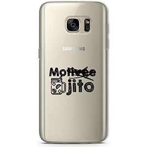 Zokko Beschermhoes voor Samsung S7, Mojito, motief, zacht, transparant, zwarte inkt