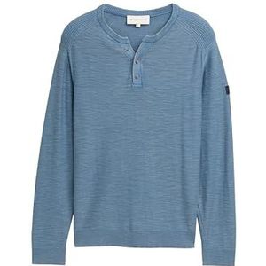 TOM TAILOR Gebreide herenjas, 38224 - Real Teal Blue, XXL