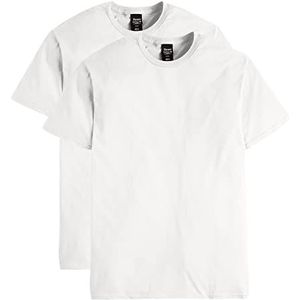 Hanes Heren Nano Premium Cotton T-Shirt (Pack van 2), wit, S