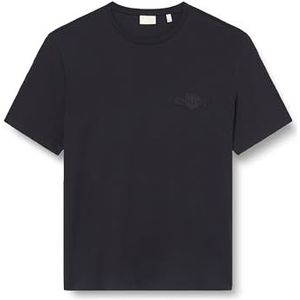 GANT Heren Reg Tonal Shield Ss T-shirt, zwart, S