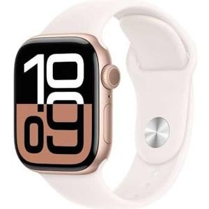 Apple Watch Series 10 - Wifi - 42mm - Rose Gouden Aluminium Case met Light Blush Sportbandje - S/M