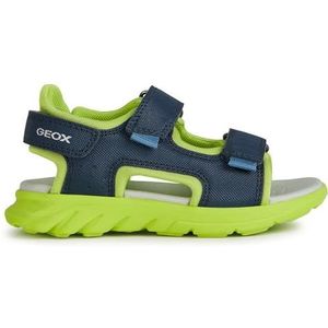 Geox J Airadyum BO Sandalen voor jongens, Navy Lime, 27 EU