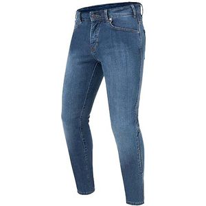 REBELHORN Classic III Motorjeans voor heren | aramidevezelvoering | SAS-Tec knie- en heupbeschermers | Skinny Fit, Gewassen blauw, 30W / 32L