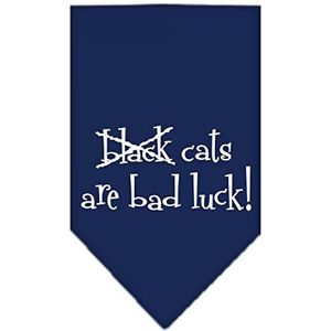 Mirage Black Cats zijn Bad Luck Screen Print Bandana, Groot, Marineblauw