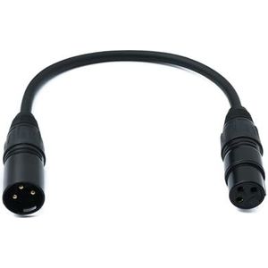 System-S Audio XLR-kabel 30 cm 3-polige stekker naar bus adapter in zwart