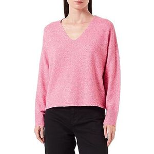 Bestseller A/S Dames VMDOFFY LS V-hals blouse GA NOOS trui, fuchsia paars/detail: melange, XL, Fuchsia Purple/Detail:melange, XL