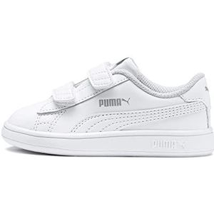 PUMA Unisex Baby Puma Smash v2 L V Inf Sneakers, Puma White-Puma White, 25 EU