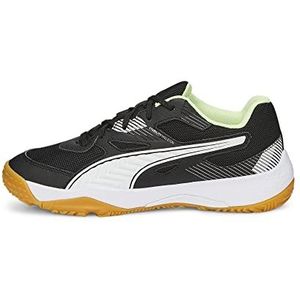 PUMA Solarflash Ii uniseks-kind Indoor sportschoen, Black White Fizzy Light Gum Yellow, 32 EU