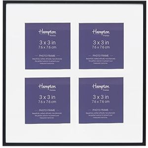 Hampton Frames MADRID 4 diafragma 3x3 (7.6x7.6cm) Zwart Fotolijst Glas MAD4AP33B