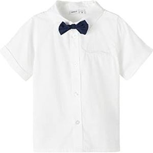 NAME IT Jongens Nmmdefalle Ss Shirt Shirt, wit (bright white), 104 cm
