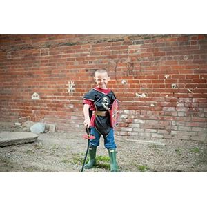 Great Presenders Ninja Tunic mutsen, maskers en feestaccessoires, zwart/goud (meerkleurig) (63095)